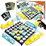 Bounce Ball Game with Family,Adults,Teens and Children,Connect Ball Board Games Table Game Toys,with 9 Cards with Different Patterns,16 Balls and 1 Game Grid,The Perfect Holiday Toy Gifts for Kids