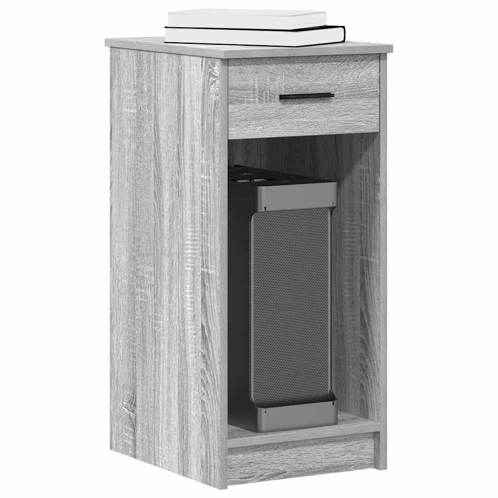 Computerschrank mit Schublade Grau Sonoma 35x45x77 cm, Büroorganisation Aufbewahrungslösung Dieser PC-Schrank aus robustem Holzwerkstoff bietet optimalen Stauraum und schützt