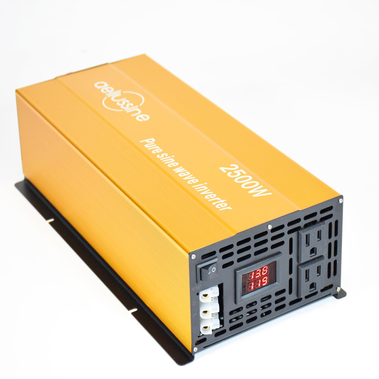 aeliussine 2500W Pure Sine Wave Inverter-36V DC to 120V AC Power Converter with 2 AC Outlets, 36 Volt Power Inverter for Truck, Rv, Camping, Home, Emergency Power