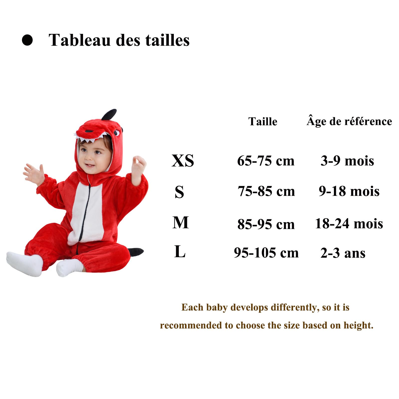 Unisexe Grenouillère Combinaison Bébé Pyjama Déguisement Animal Barboteuse à Capuche Costume pour Bébé Fille Garçon 0-24 Mois