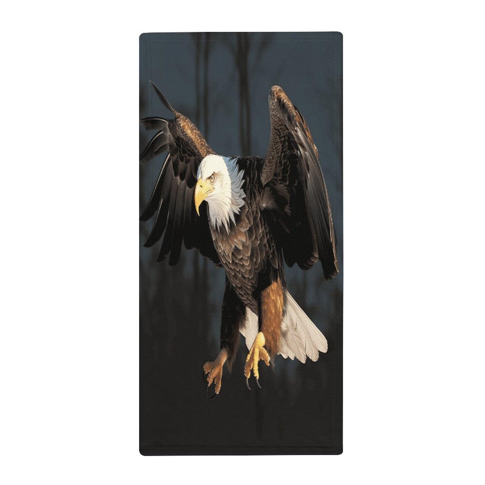 FekiLoot 3D Bald Eagle Hand Towels Coral Velvet Highly Absorbent Towel,Classic Luxury Printed Hand Towels Soft Hands Face Towel for Bathroom Kitchen Salon Workout 13.8 X 28.7 in