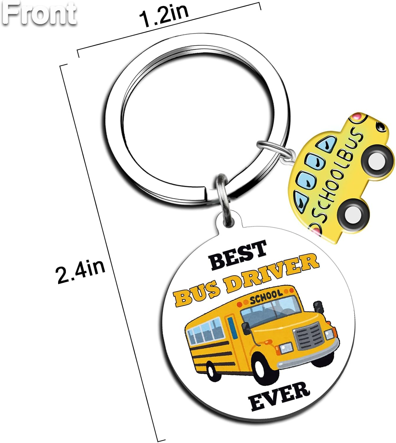 Bus Driver Appreciation Gifts Best School Bus Driver Christmas Birthday Retirement Gift Thank You Keychain for Drivers Women Men Small Gifts for Him - Image 6