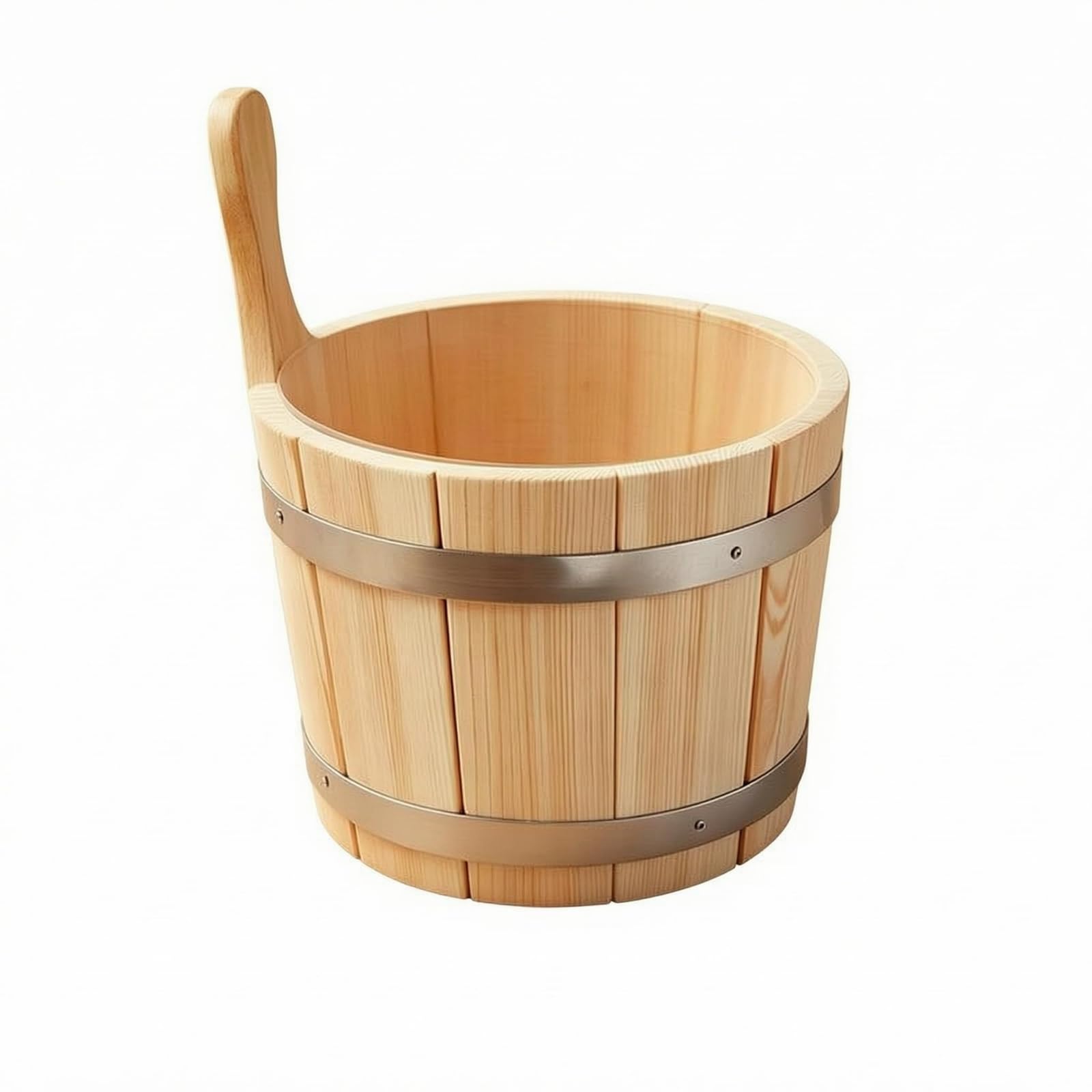 Metal Bands Sauna Pail and Ladle Set Built-in Handle Wooden Sauna Pail, 5L Wooden Bucket W | Home & Garden | Yard Garden & Outdoor Living | Pools & Spas | Sauna Parts & Accessories-picture-23