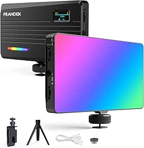 RGB LED Videoleuchte Mit Akku - Dimmbar Von 2500K-9000K Für Videos & Fotografie