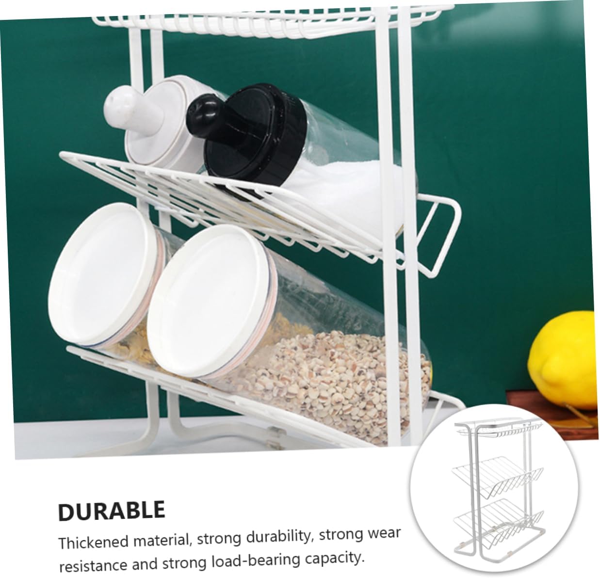 Ciieeo 1Pc Iron Kitchen Spice Bottle Rack Storage Organizer for Countertop Versatile Spice Storage for Kitchen Bathroom and More for Jars and Towels
