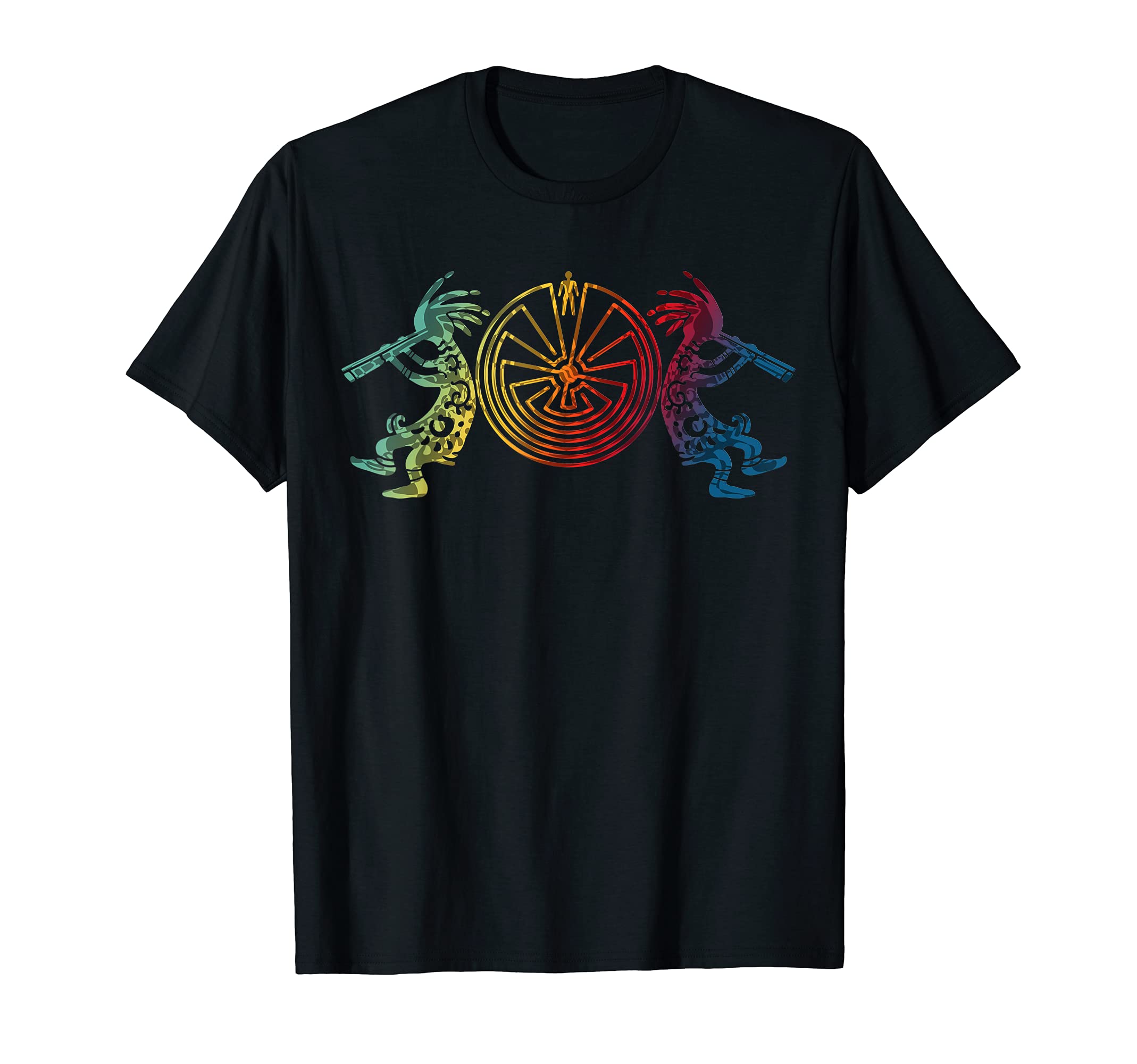 Kokopelli Duo With Man In The Maze Symbol 1 - Fan Fun T-Shirt