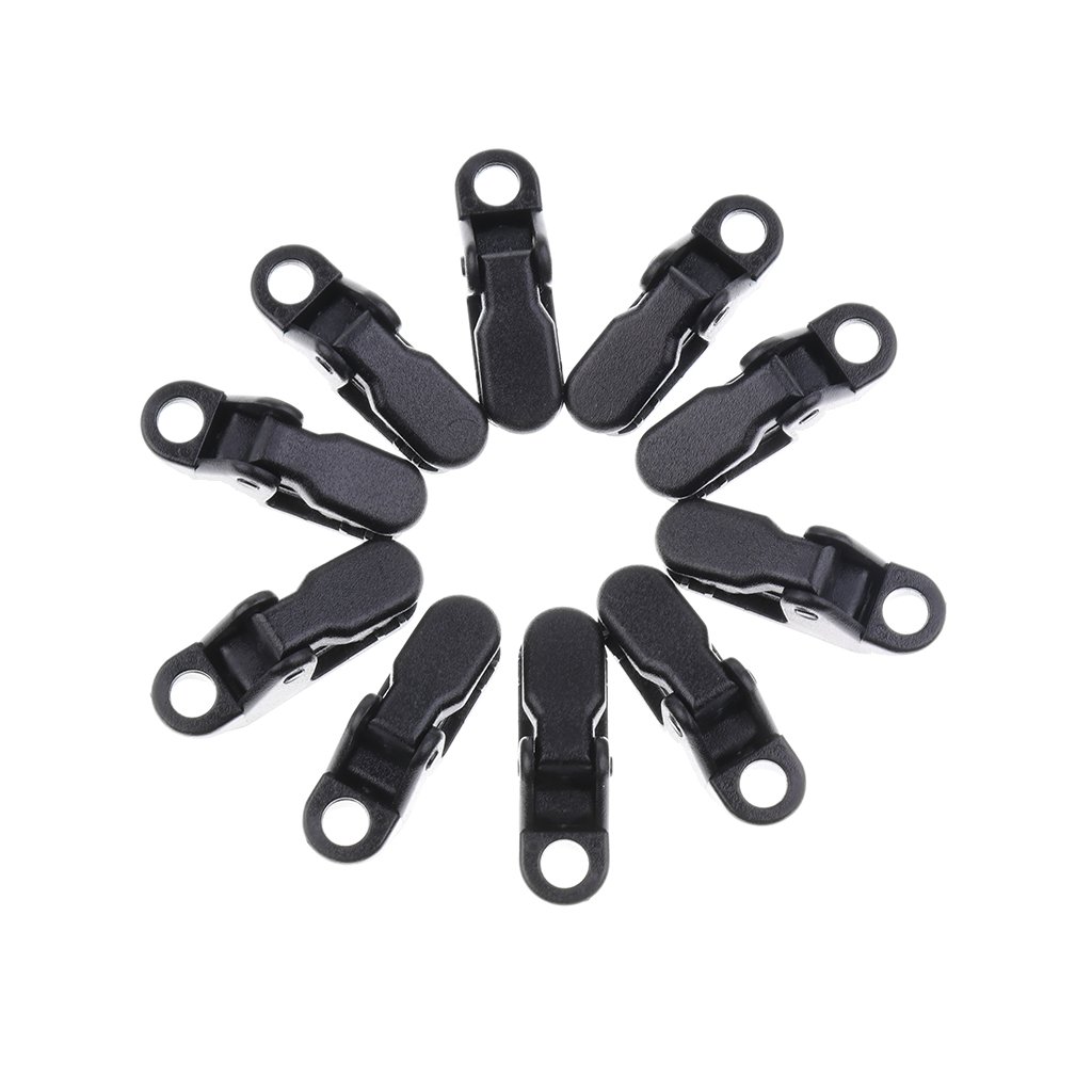 10x Plastic Tie Down Emergency Awning Set Tarp Clip Tent Clamp Black