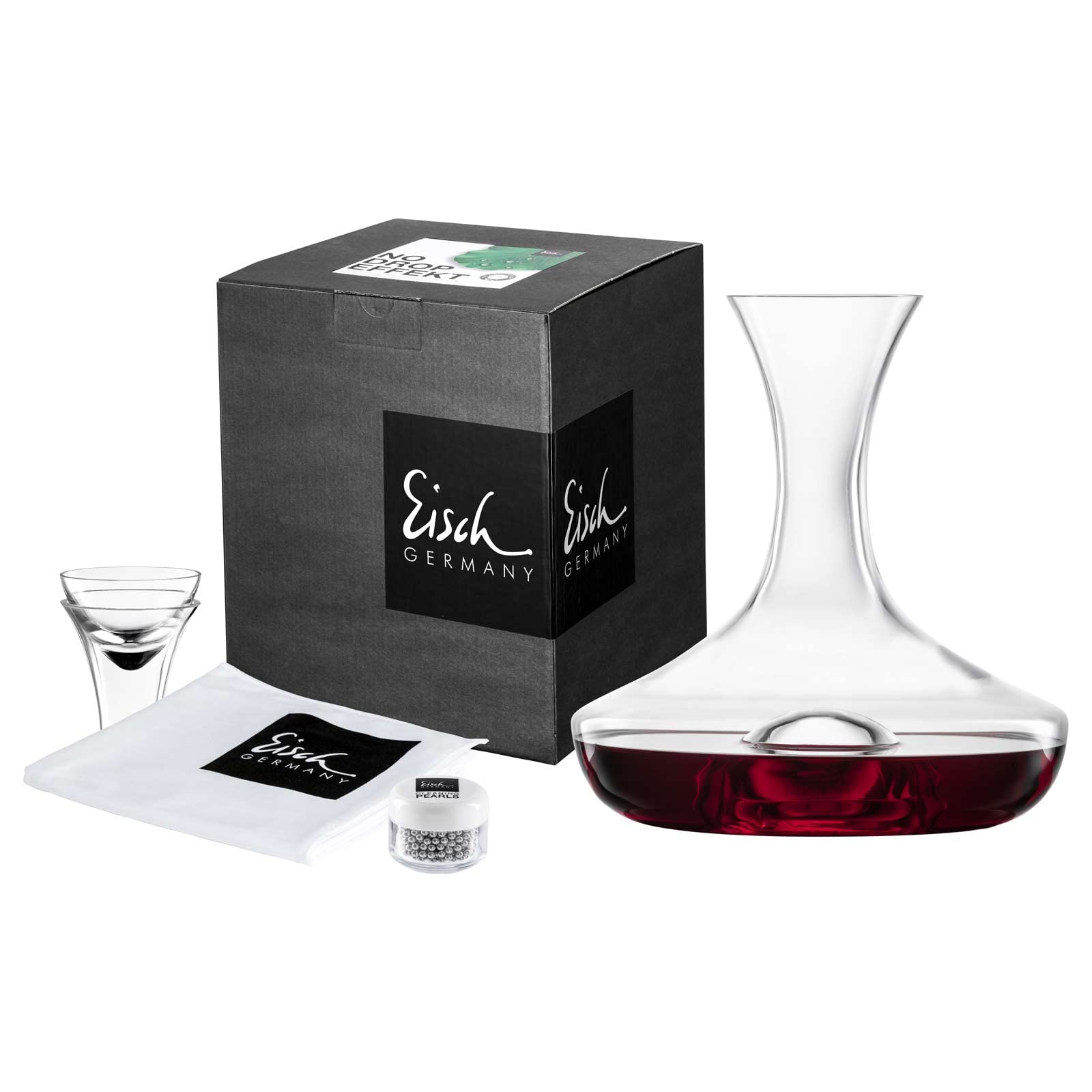 Eisch Decanter Set 4 pcs, jarra decantadora con accesorios, cristal, 0,75 L