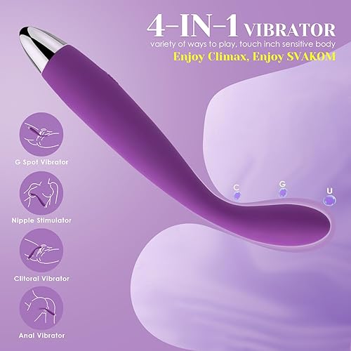 Miniatura 7 de SVAKOM Coco G Spot Vibrator - 8 Seconds to Climax 5 * 5 Vibrations Clit Nipple Personal Massager + SVAKOM G Spot Vibe Dildo Vibrator with 25 Playful