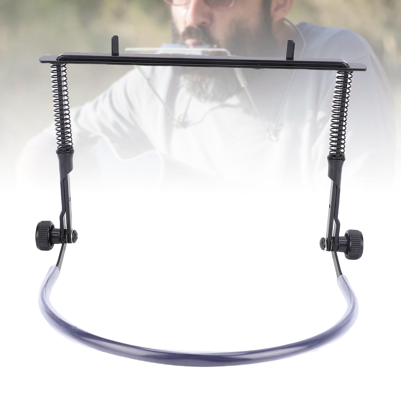 POENVFPO Soporte del Cuello de la Armónica, Soporte de Ajuste de ángulo Rápido de la Aleación para 10 y 24 Hoyos para Práctica