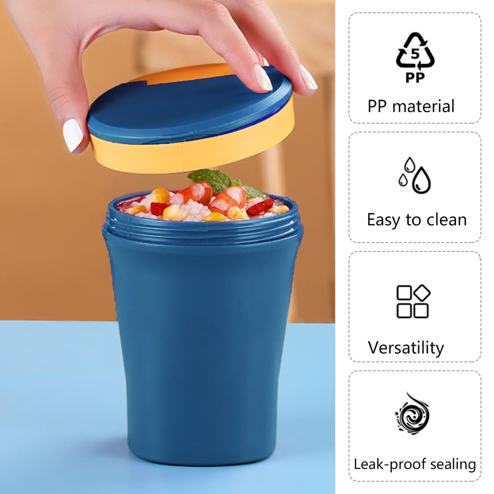 Tazza Sistema 1142 Con Coperchio - 0.585 Lt Polipropilene, Rosso - Foto 2