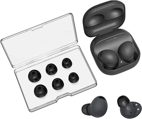 3 pares de almohadillas de espuma viscoelástica para Samsung Galaxy Buds 2 Pro, súper cómodas y antideslizantes de repuesto, sin dolor de silicona