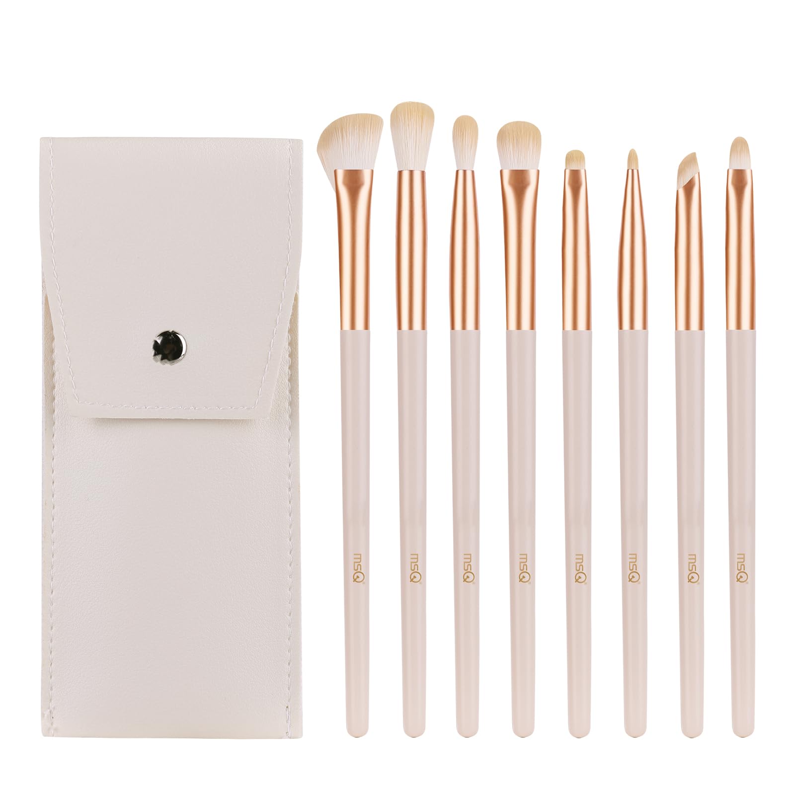 MSQ 8 Stück Augen Makeup Pinsel Set mit Tasche Pinsel Kosmetiktasche Portable Reise Make up Bürste Set Lidschatten