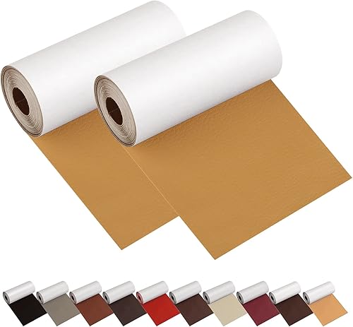 Parche de cinta de reparación de cuero, 2 paquetes de calcomanías autoadhesivas de 3 x 60 pulgadas, kit de reparación de vinilo de varios colores