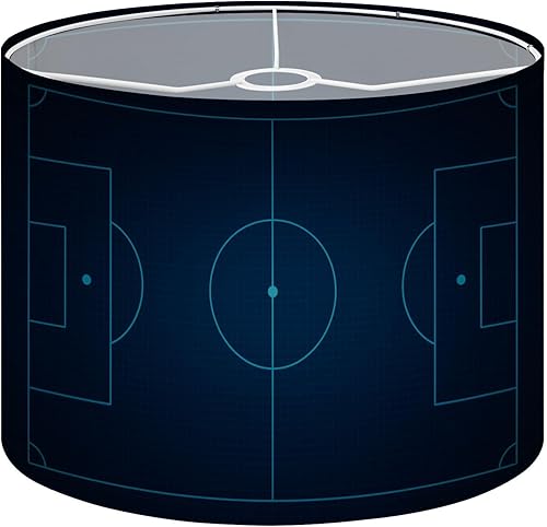 Drum Lamp Shades Futuristic Soccer Field Blueprint Neon Grid Design Lampshade for Floor Lamps Table Lamp Pendant Light Linen 13"x13"x10" Replacement