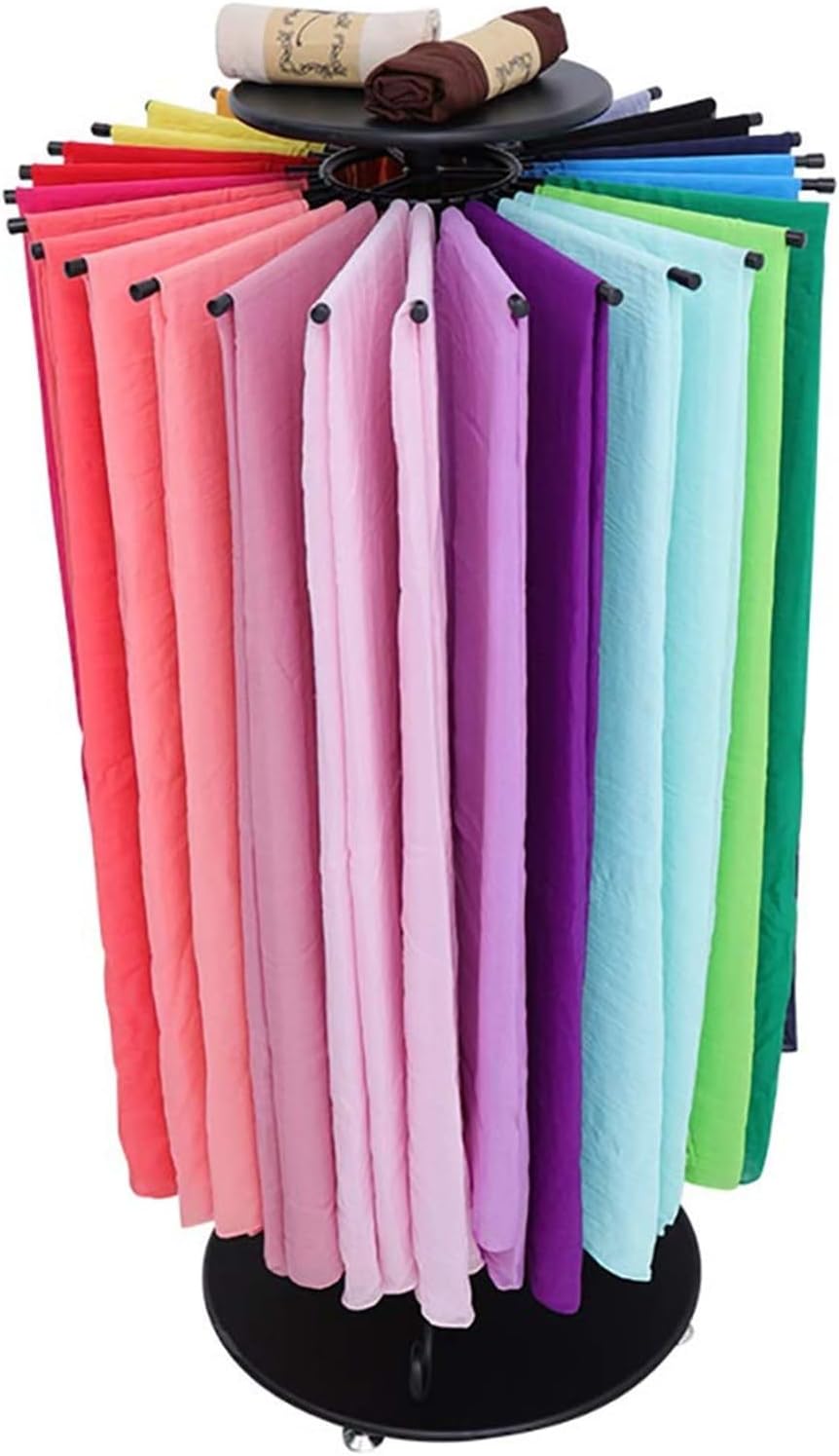 Scarf Display Stand - Rotatable Bracket, 30/45 Arms Floor Storage Stand, Iron Round Lifting Towel Storage Display Rack, Pivoting Scarf, Belt, Jewelry Organizer Rack, 80*133*50cm