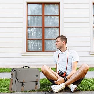 MATEIN Messenger Bag for Men, Briefcases Lightweight Men's Laptop Bag 15.6 inch Water Resistant Crossbody Satchel Computer Work Office Case with Shoulder Strap, Brown