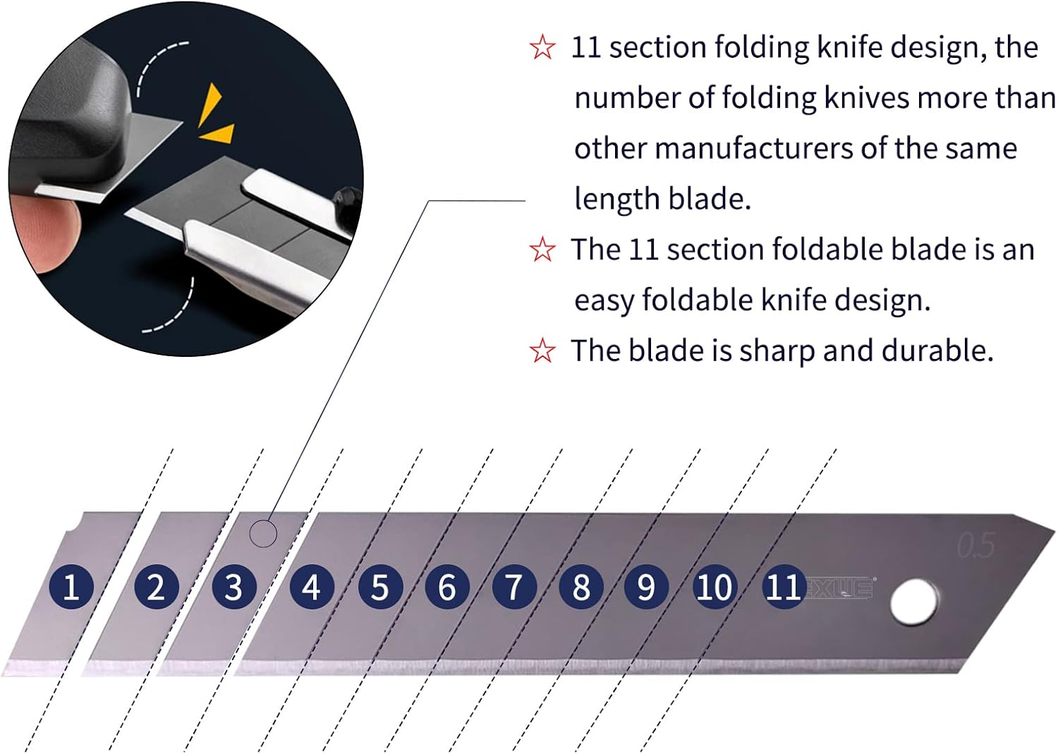 18mm Utility Knife Replacement Blades,60 Degree Snap Off SK4 Steel Blades for Retractable Cutting Knives, Hobby, Craft Knife, Box Cutter 100PCS