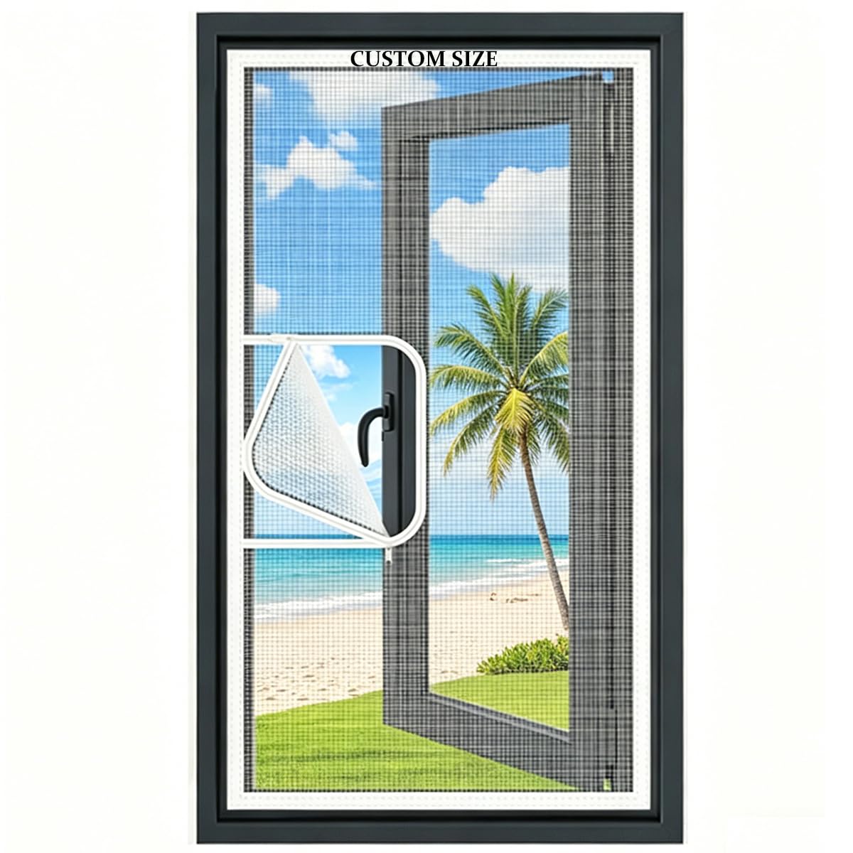 Insect Window Mesh to Keep Bugs Out, Fly Screens for Windows, Mosquito Netting with Self-Adhesive Tapes, Cat Window Guard Screen, Custom Size