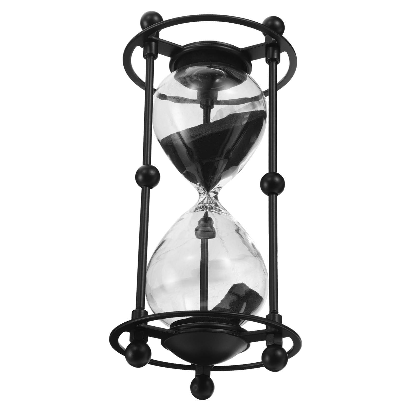 Sablier 15 min en verre minuterie précise en fer noir PLAFOPE
