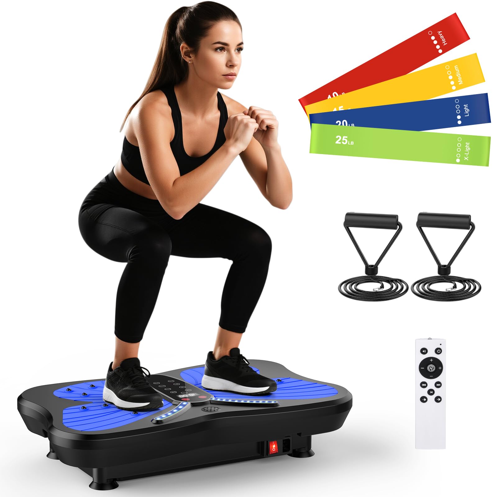 Máquina de ejercicio de placa de vibración para drenaje linfático, máquina de vibración para dar forma a la pérdida de peso de cuerpo completo, plataforma de fitness vibradora de 400 libras y 200