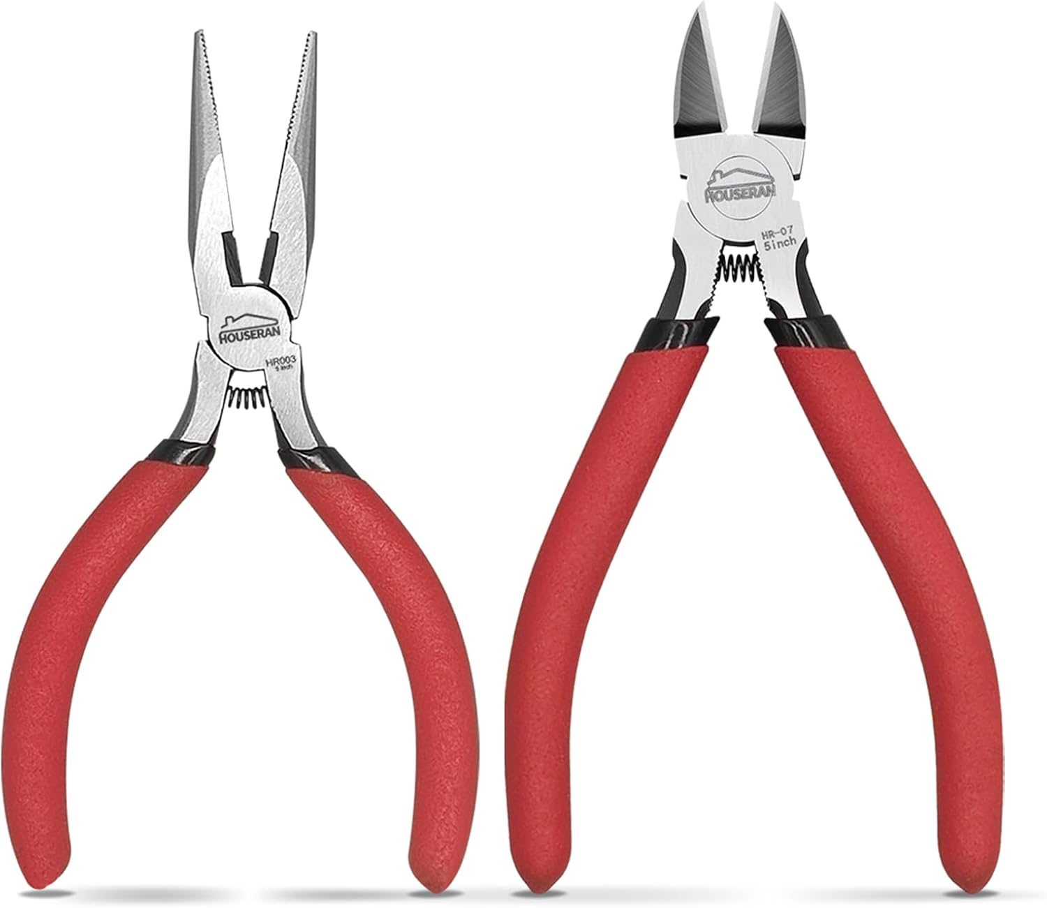 Mini Jewelry Pliers Set – 5″ Needle-Nose & 14 AWG Flush Wire Cutters for Crafts, Zip-Tie Sprue Nippers 2pc Kit