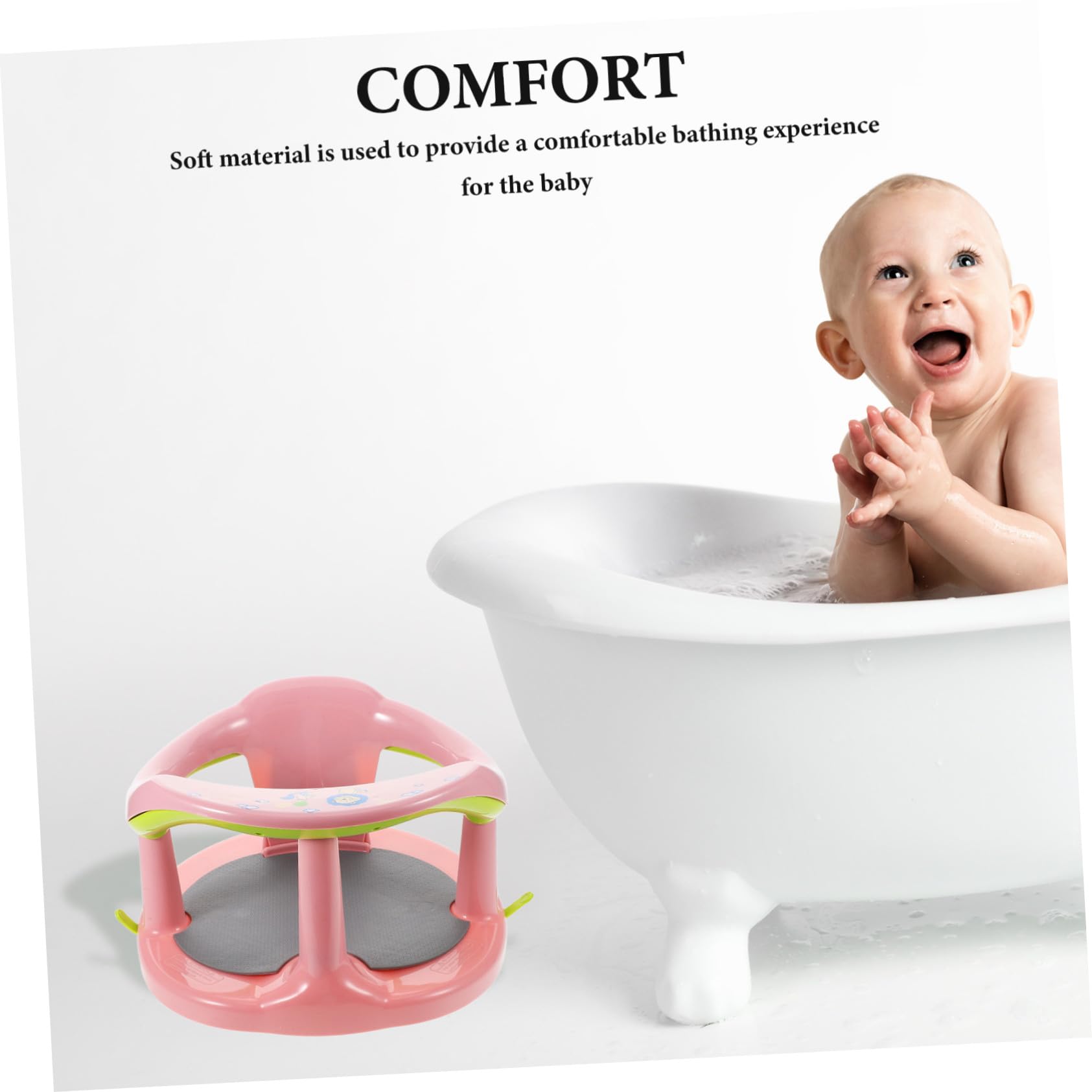 NOLITOY Asiento de Baño para Recién Nacidos Superficie Antideslizante y Diseño Versátil en Material Pp y Tpr para Baño Seguro y Cómodo de Bebés
