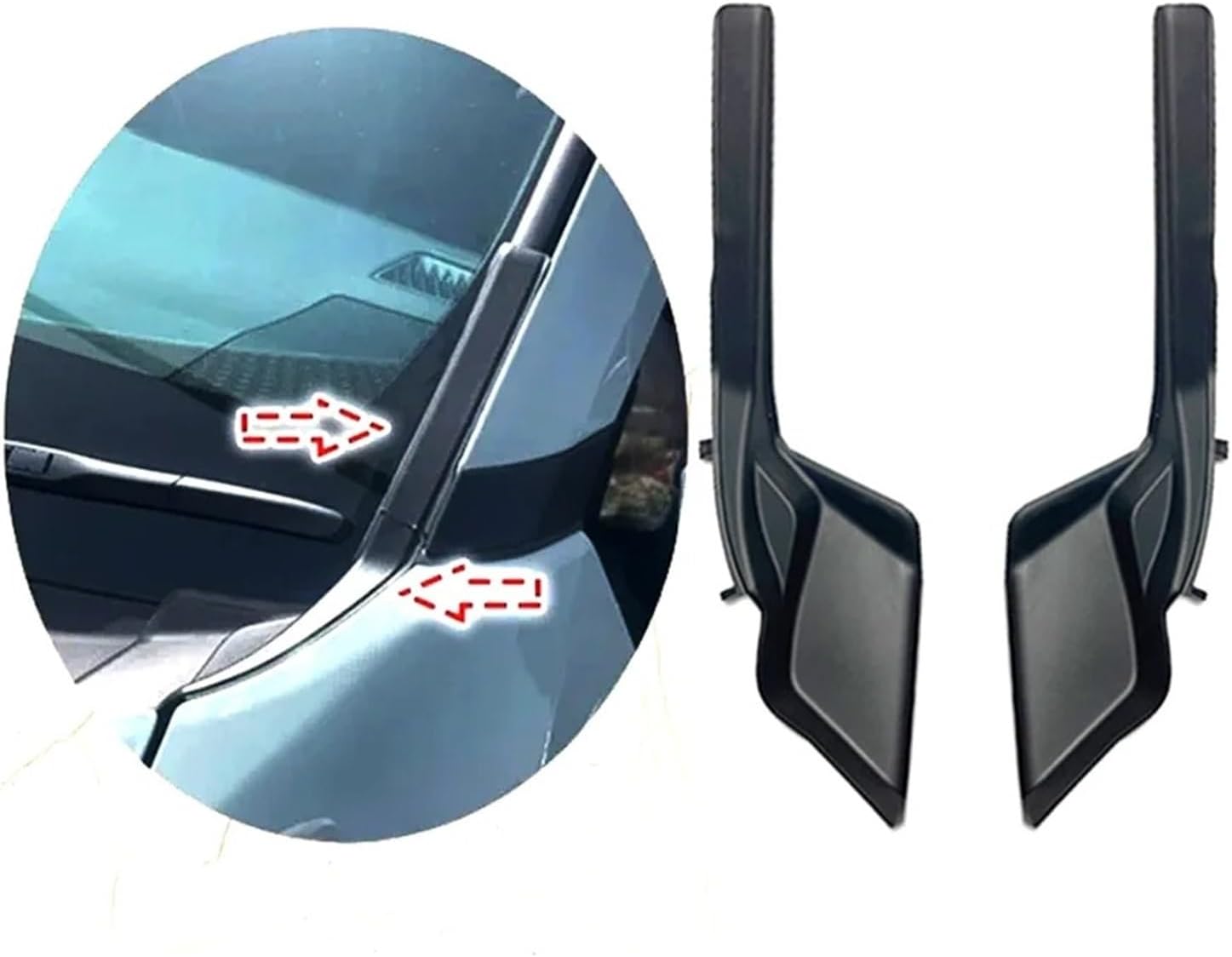 Wiper Side Cowl Cover Trim Panel 1X for Toyota for RAV4 2020-2023 Car Windshield Wiper Cowl Extension Trim Fender Cover 538670R070 538660R070(1Pc Left)