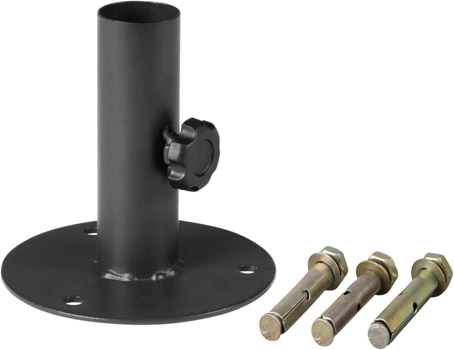 Takasho HEX-K06 Fence, Pillar Fixing, Aluminum Fence, Pole Fixing, Base Plate, 1 Piece, Approx. W 4.7 inches (12 cm), Charcoal Gray, Steel, Concrete Fixing DIY