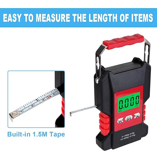 Miniatura 3 de Lixada Báscula digital portátil de 110 libras con cinta métrica de 4.9 ft recargable por USB, pequeñas escalas de 9 onzas, ligera con