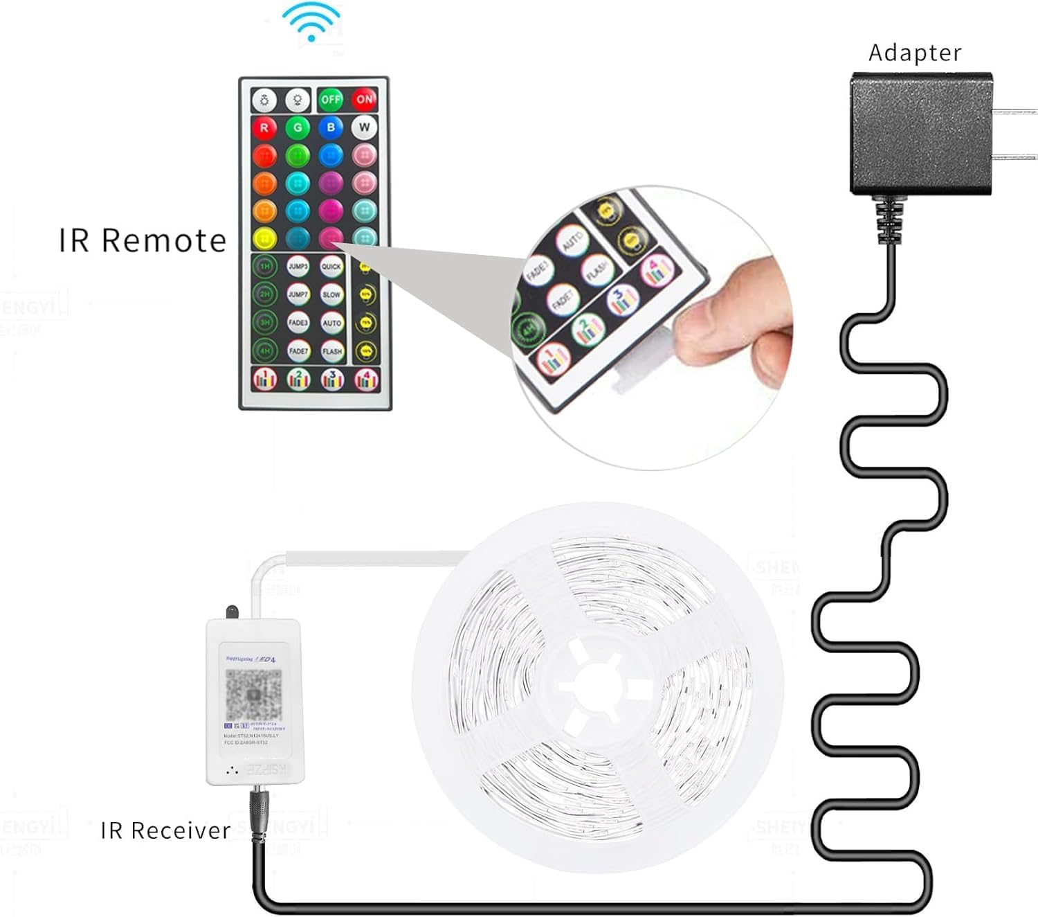 Ksipze led Lights Strip for Bedroom 100FT,Smart Music Sync RGB Color Changing with App and Remote Control, Power Supply Led Strip Lights Lumiere LED for Room Home Party Decoration - Image 7