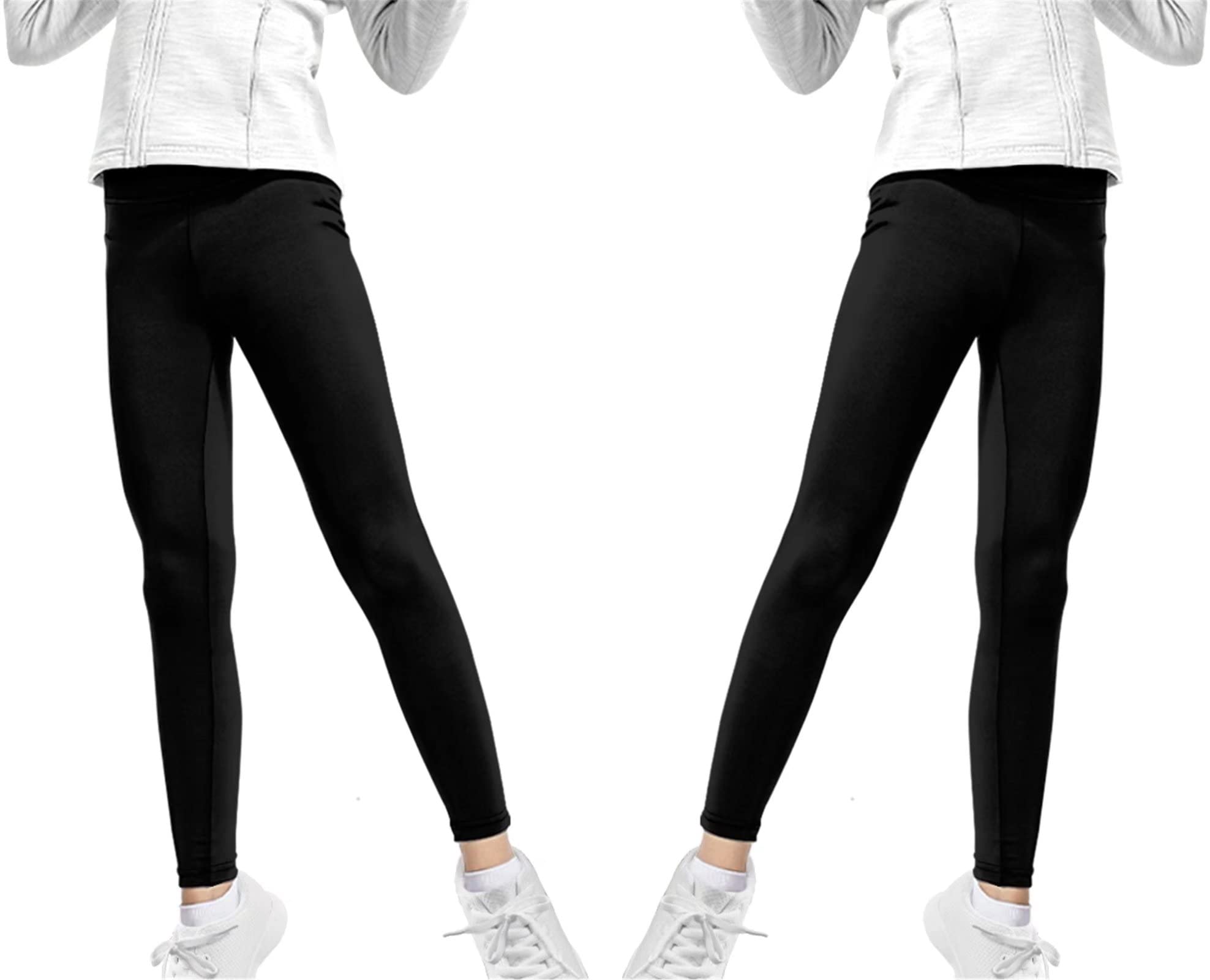 HUIACONG Leggings para niñas de 4 a 13 años para niños pequeños, pantalones activos de yoga, 2 piezas, Moon Star Sun, 4-5 Años