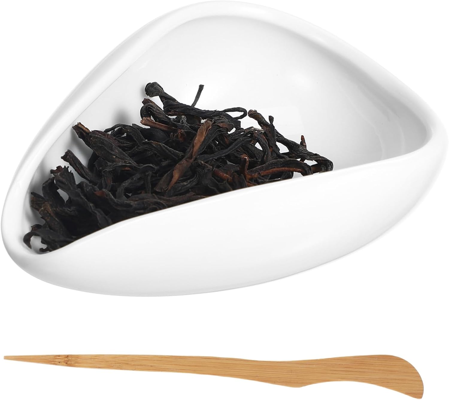 1set Ceramic Tea Leaf Storage Plate and Coffee Bean Holder Unique Tea Scoop for Home Office Use Smooth Edges Safe and Convenient Design for Lovers