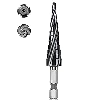 Vista 15 de Juego de 3 brocas escalonadas, brocas escalonadas de titanio HSS para metal, 28 tamaños con bolsa portátil