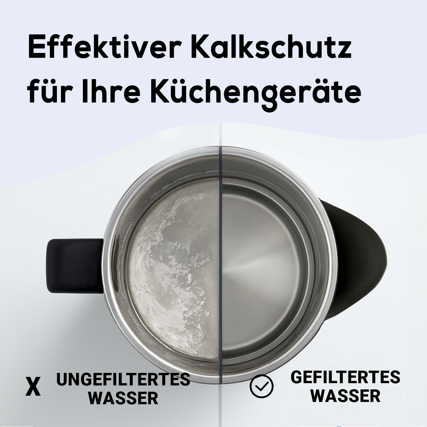 Glas-Wasserfilter (rot) Glaskanne mit 6 Classic Filterkartuschen – Reduzierung von Kalk & Schwermetall – Schützt Geräte – Besserer Geschmack von Kaffee & Tee – Made in EU