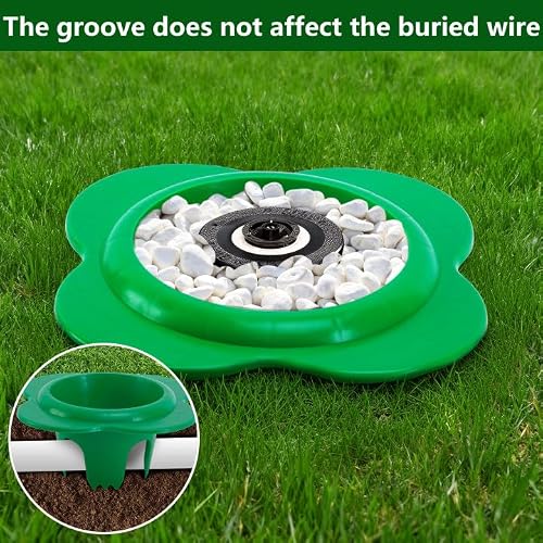 Adnee 12 Pcs Lawn Sprinkler Head Protector, 6 Inch Flower Shaped Sprinkler Donut with 3.8 Inch Inner Diameter, Green Outdoor Lawn Sprinkler Spray Guard to Reduce Damage from Cars and Mowers - Thumbnail 6
