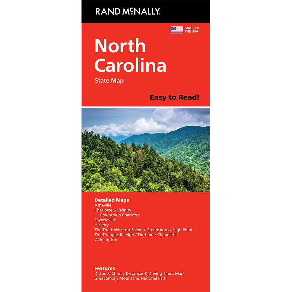 Rand McNally Easy to Read: North Carolina State Folded Map