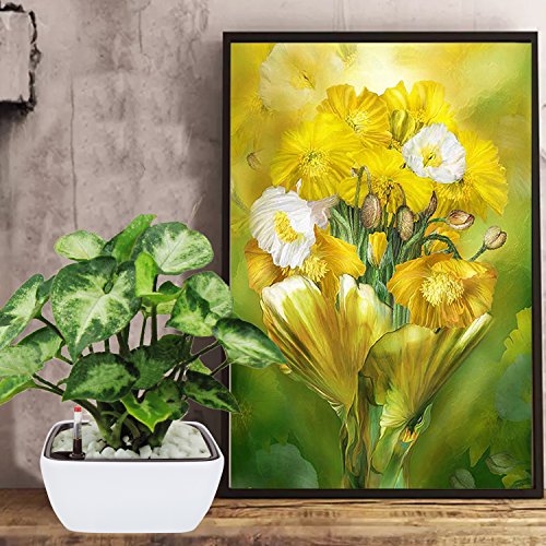 Vencer 10.8 Inch Plastic Square Self Watering Planter,Water Indicator,Modern Decorative Planter Pot For All House Plants Flowers,Herbs,Vegetables,Tropical,White,Vf-049 #TOP5