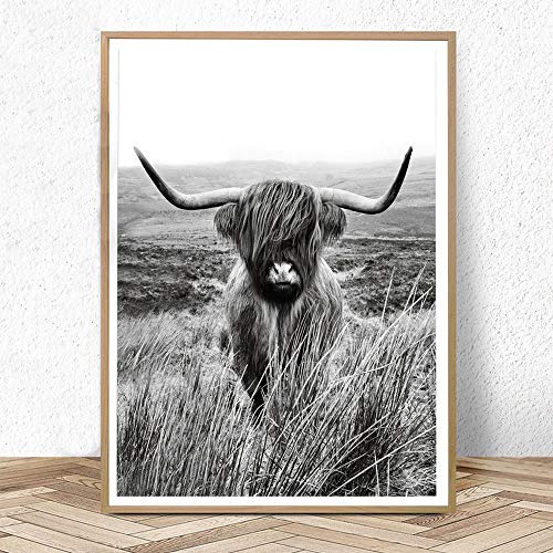 Tableau vache des montagnes pour salon moderne chic 50x70