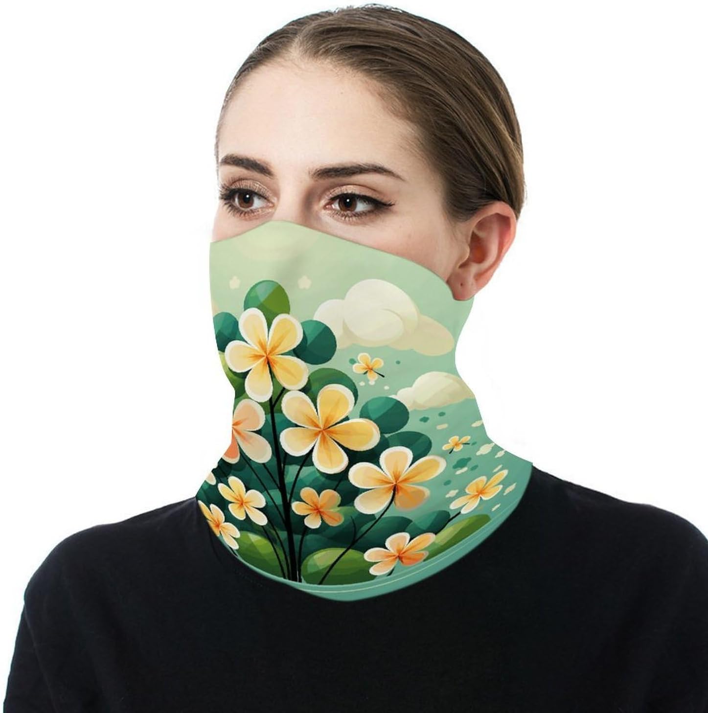 Cartoon Grass Neck Gaiter Bandana Windproof Breathable Face Mask Cover Face Cover Cold Weather Gator Scarf Winter Neck Warmer Gaiter Half Balaclava Scarf Mask for Men Women
