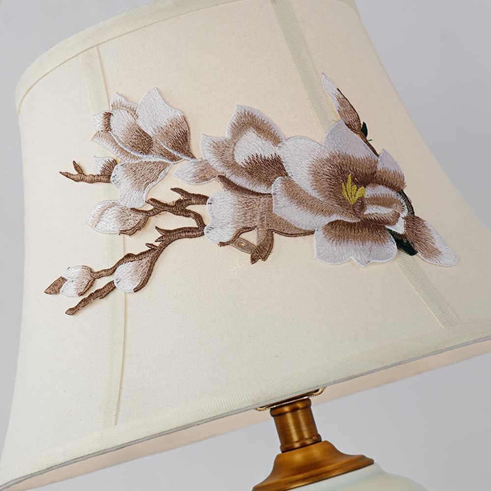 Ceramiczna lampa stołowa Nowoczesna lampa stołowa do czytania i pisania Sypialnia Romantyczna kreatywność Lampa biurkowa E27 Tkanina Lampy biurkowe Przełącznik przyciskowy, Oświetlenie ścienne