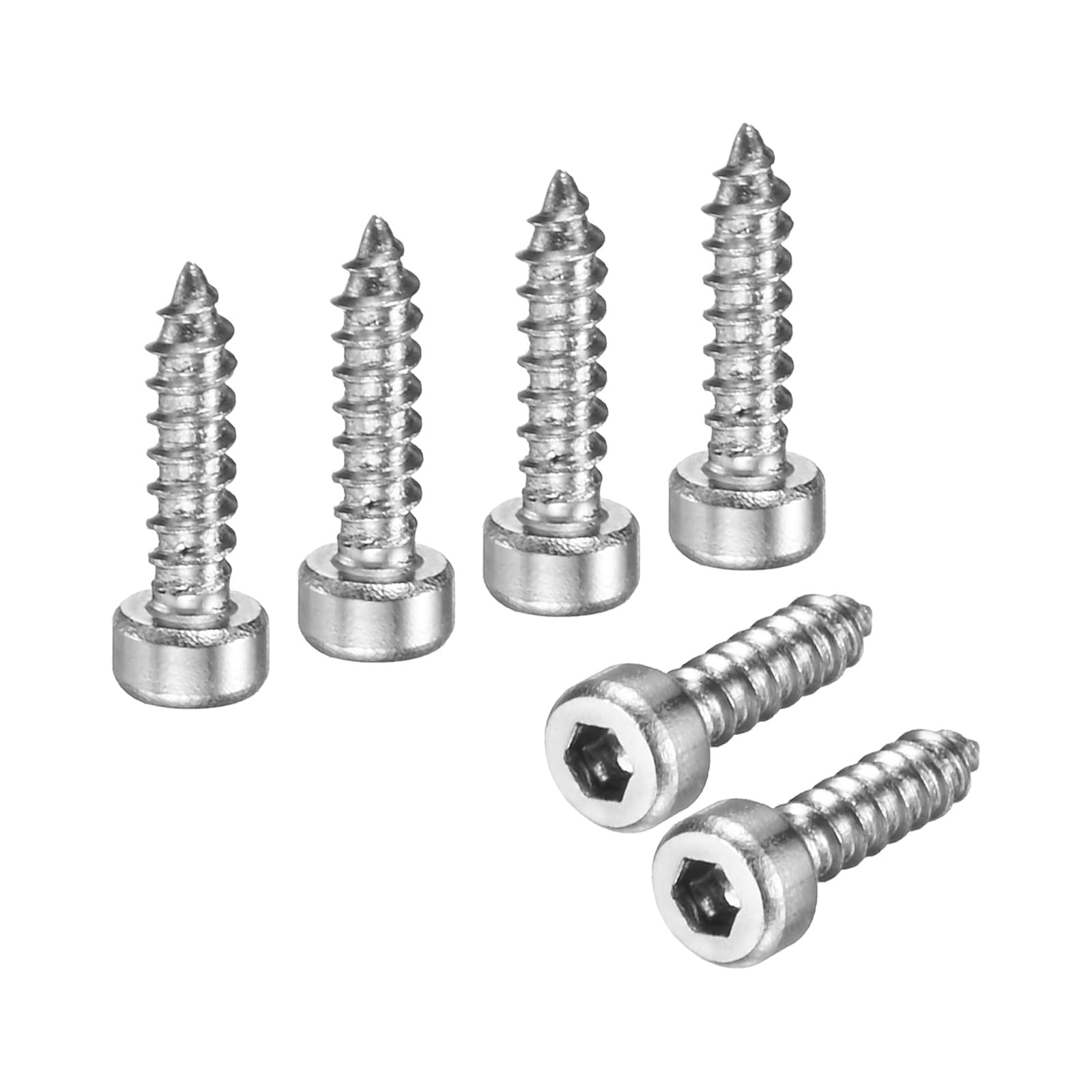 M METERXITY 100-Pack Hex Socket Head Cap Self-Tapping Screw, M2x8mm Stainless Steel Hex Drive Self Tapping Point for Furniture/Machinery/DIY Projects, Hexagon Drilling Screws โ image 1