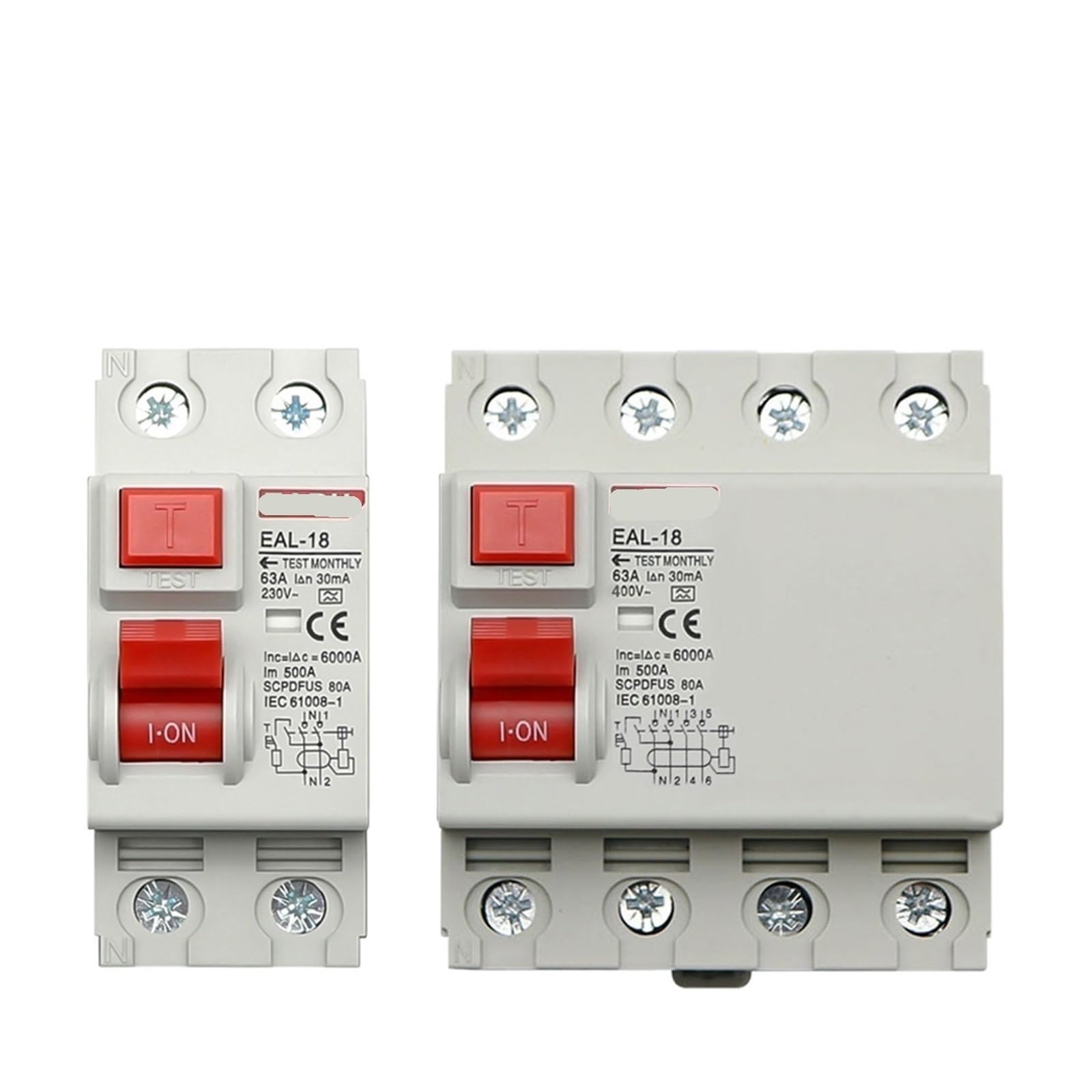 Disjoncteur de fuite 50A Type A à déclenchement rapide 4 pôles 300mA