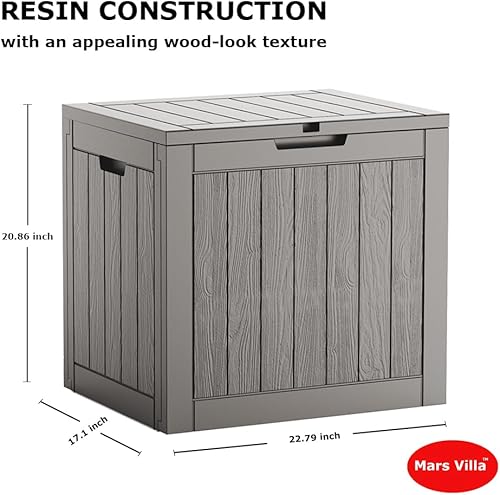 Miniatura 3 de Caja de cubierta, caja de almacenamiento de resina de 31 galones para interiores y exteriores, impermeable, para cojines de muebles de patio,