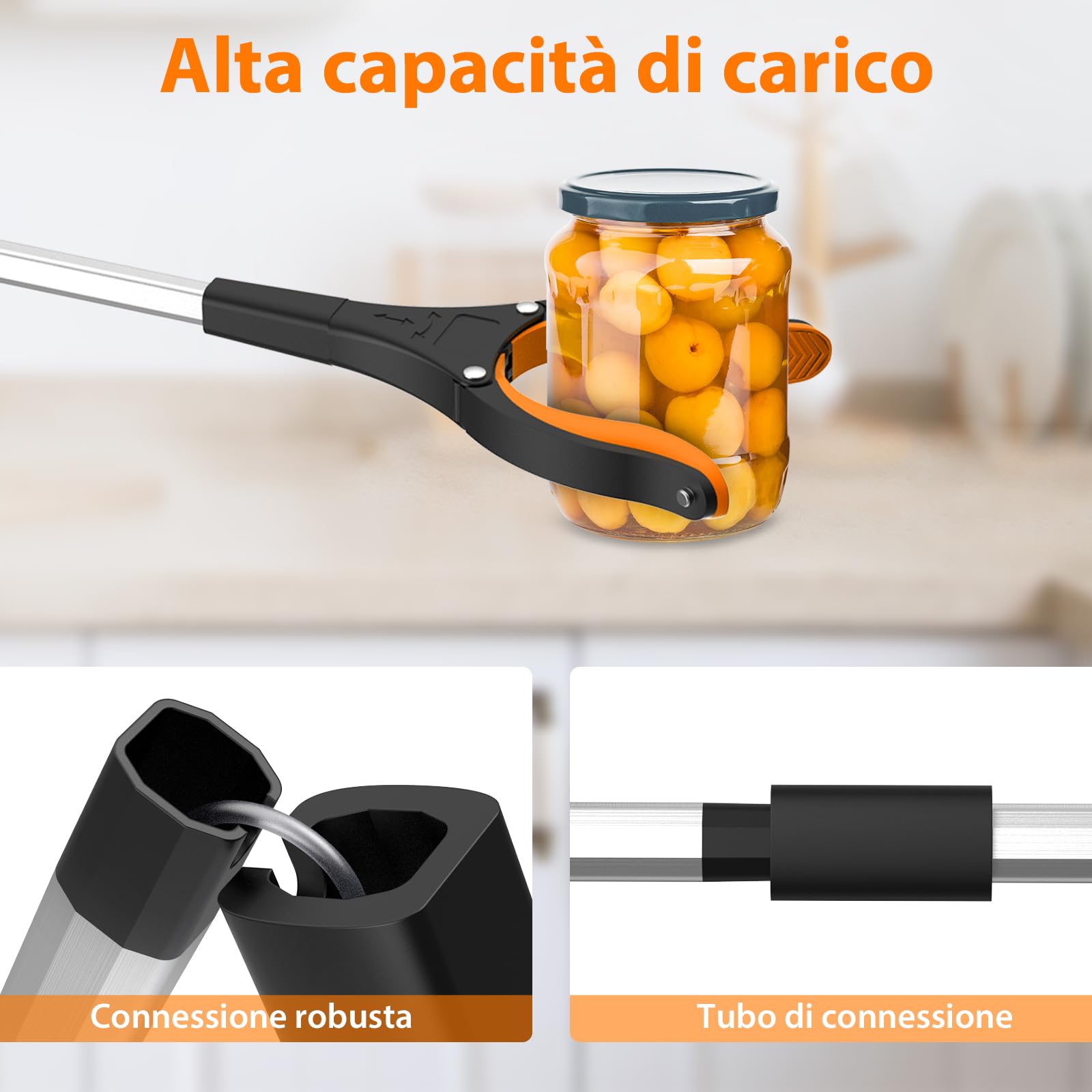 Pinza Raccogli Oggetti 80 cm Set da 2, Pinza Telescopica Prendi Oggetti Ergonomica con Artiglio Antiscivolo e Testa Girevole, Pinza Raccogli Rifiuti per Anziani