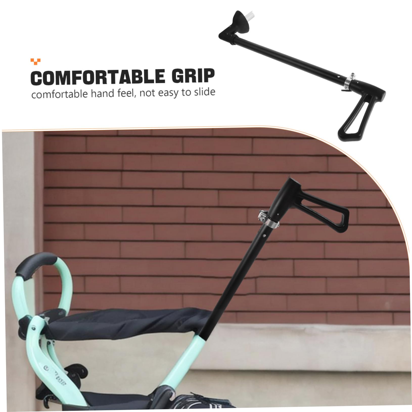 HEMOTON Maniglione Passeggino Pieghevole per Push Car, Nero Plastico e Lega | Passeggino e Stroller, Montaggio Rapido, Sgancio Veloce, Accessorio Pratico per Genitori
