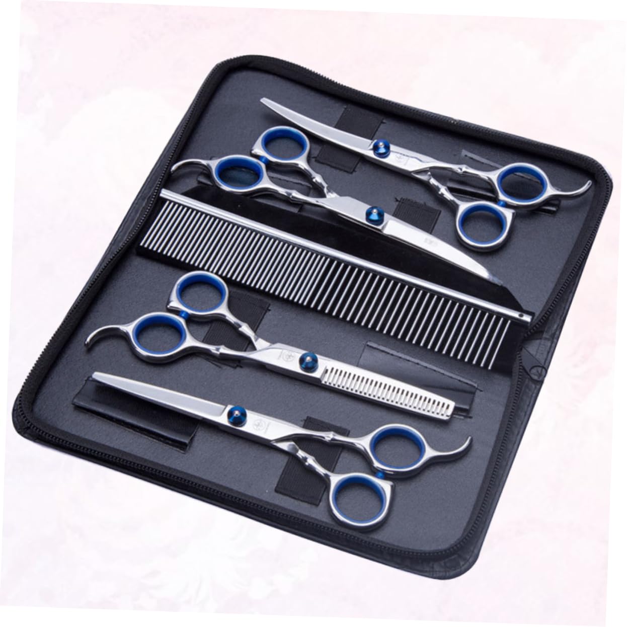Ciseaux de Toilettage pour Animaux, Coupe et Trimming, 1 Set Métal Argenté