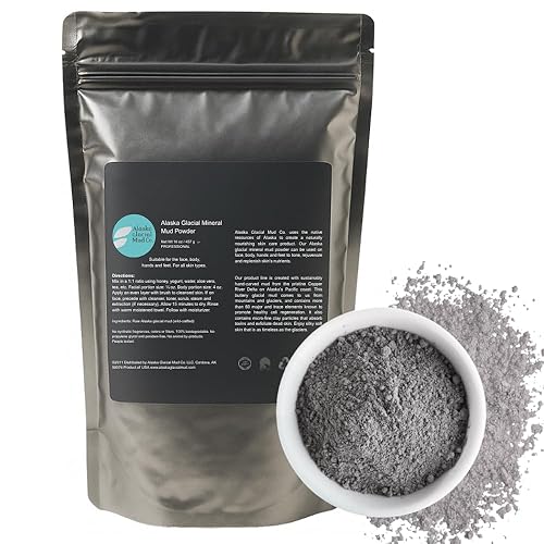 Miniatura 8 de Máscara de arcilla glacial Alaska, fórmula deshidratada de limo y arcilla rica en minerales para cara y todo el cuerpo, mezcla 11 con agua, miel o