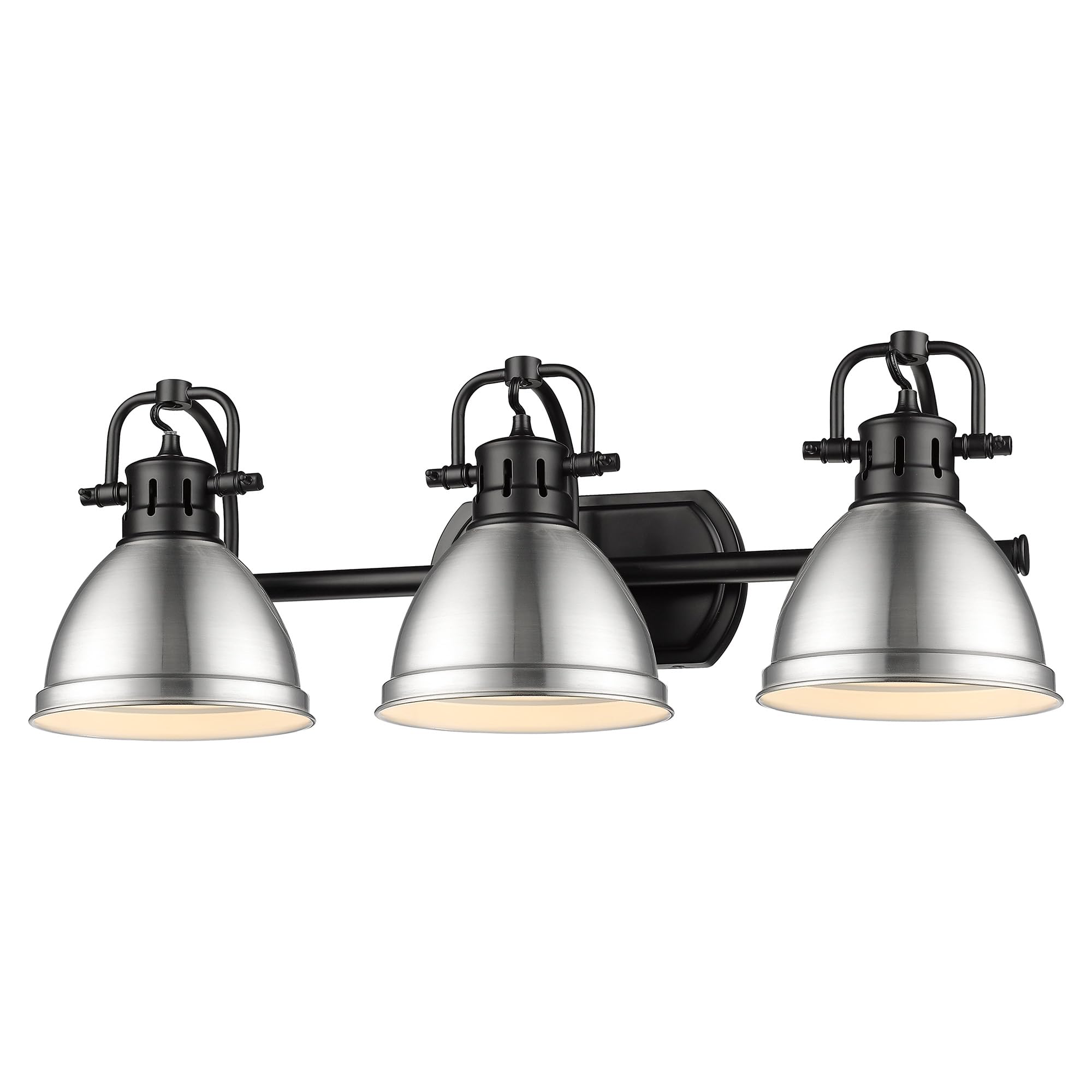 Golden Lighting 3602-BA3 BLK-PW Duncan Bath Vanity, Transitional, Matte Black with Pewter Shades