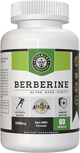 Vitamart Prime Matrix - Suplemento de berberina - Cápsulas veganas - Berberina 1000 mg Complejo de berberina sin OMG - (60 cápsulas)